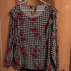 Cute flower flannel blouse